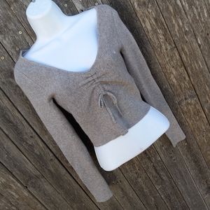 Lomg Sleeve-Sweater Crop Shirt